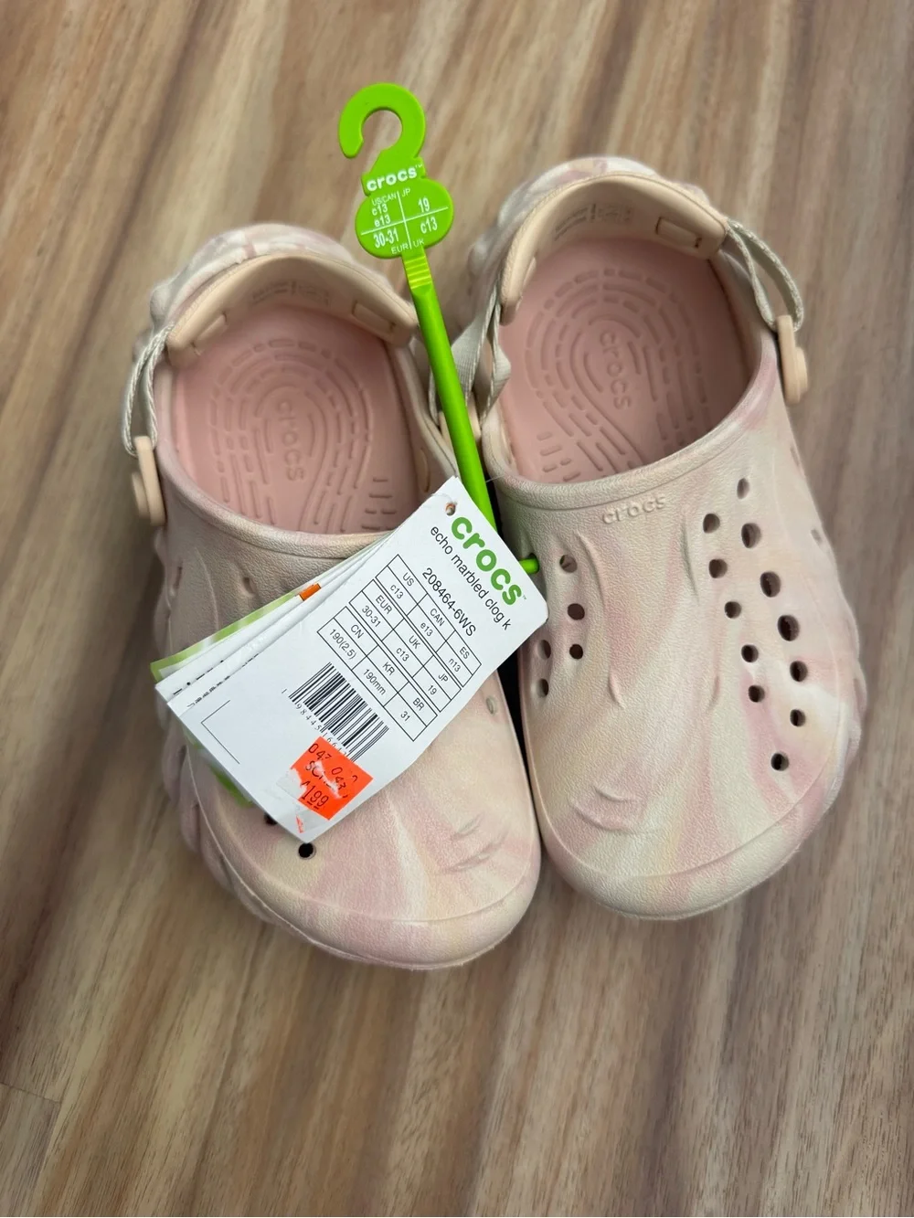 Crocs Kids Echo Clog Pink Marble C13 NWT